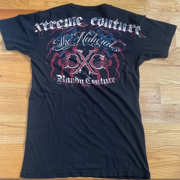 Affliction Xtreme Couture Tee Shirt Black Medium NWOT - Picture 2 of 3